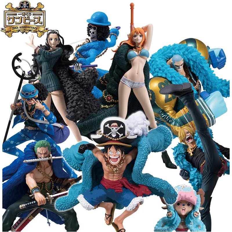 9style Anime Enem Kosu 20. Obletnico predstavnica nami-ja Luffy Potok Sanji Robin Chooper Modra Oblačila Ver PVC Model Akcijskega Slika Lutka igrača