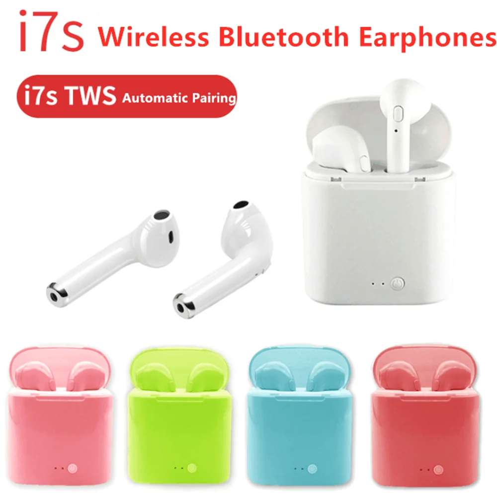 Več barve i7s Tws Brezžične Bluetooth Slušalke Mini Stereo Bas Ušesnih Čepkov Šport Slušalke s Polnjenjem Polje za iPhone