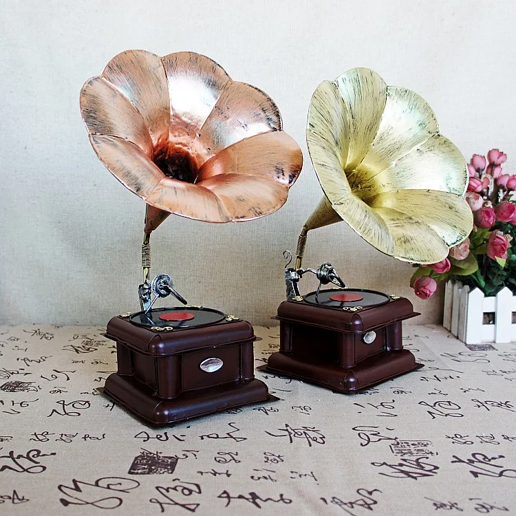 Retro Železa Gramofonskih Klasičnih Phonograph Model Gramofona Rojstni Dan Darila Dom Dekoracijo Disk Kovinske Obrti Obrt Ornament