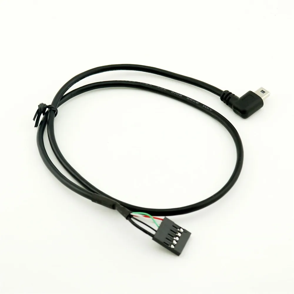 10pcs Mini USB Moški Levega Kota do Dupont 5 Pin Ženski Glavi Motherboard Kabel 50 cm/1.5 ft