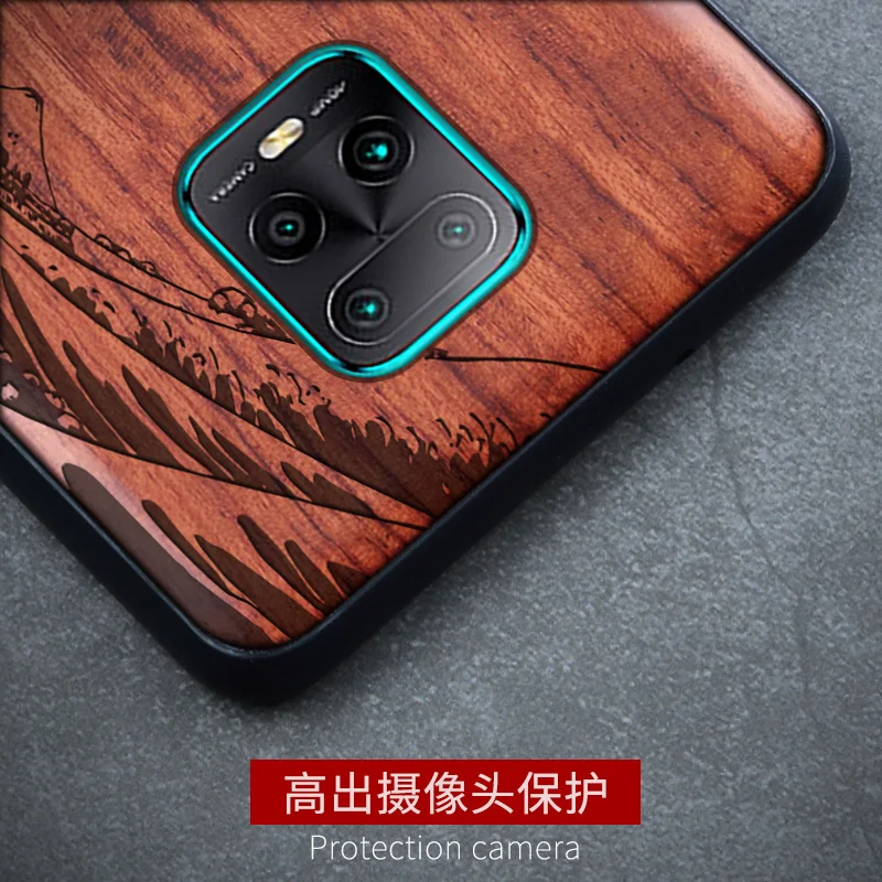 Carveit Pravega Lesa Primeru Za Xiaomi Redmi 10X-5G Pro Mehko-Edge 3D Vklesan Pokrov Tanka Lupina Retro Telefoni, dodatna Oprema Trup Zaščitna