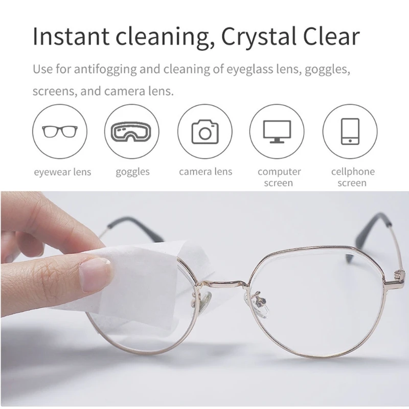 30Pcs Anti-Fog Robčki Očala Pre-navlaženo Antifog Objektiv Obrišite Eyeglass Defogger