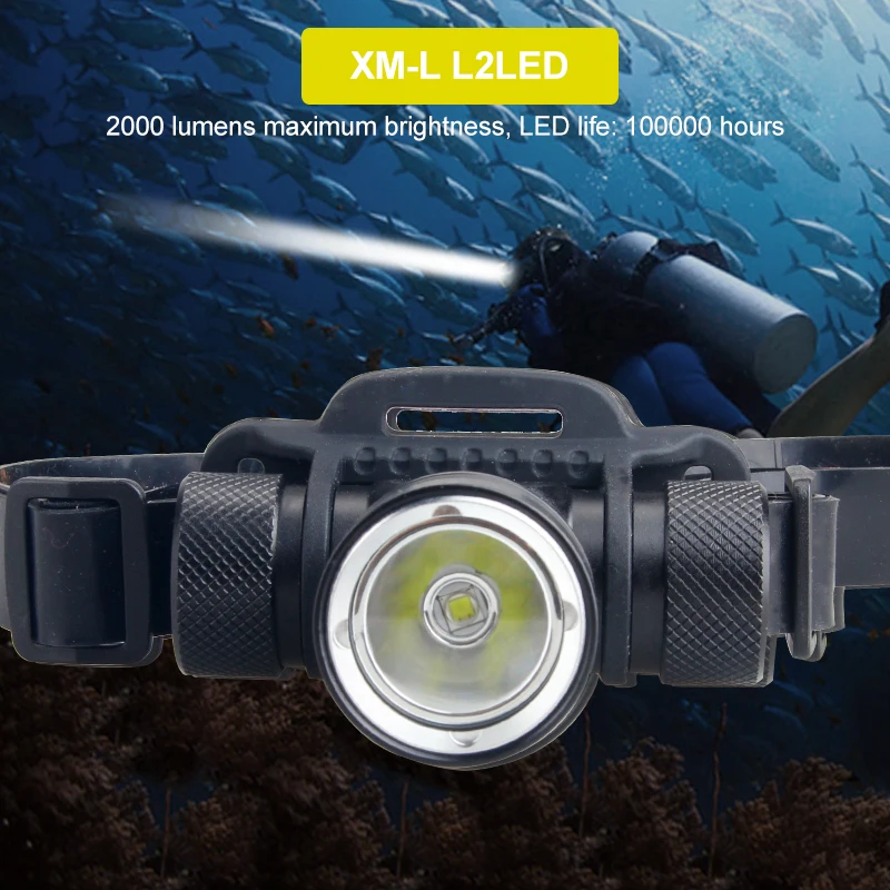3 Način nepremočljiva Potapljaška LED Svetilka XM-L2 Podvodni 100 Metrov Potop žarometov Lučka Lučka Za Kampiranje na Prostem