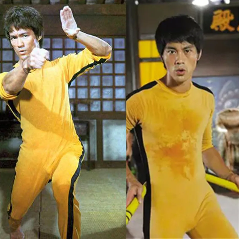 Odrasli Otroci Bruce Lee Cosplay Jeet Kune do-ja Enotno Unisex Rumena Jumpsuit Kitajski Kung Fu Usposabljanje Obleko Igra Smrti Kostum