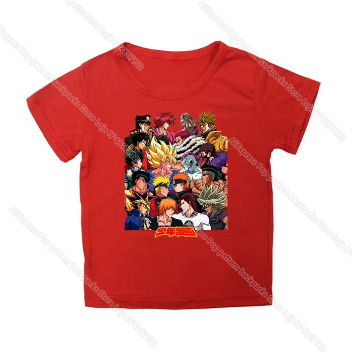 Moj Junak Univerzami Otroci Tees Belilo Ulične Kratek Rokav Naruto, One Piece Yu-Gi-Oh Majice za Fantje, Dekleta, Otroci,