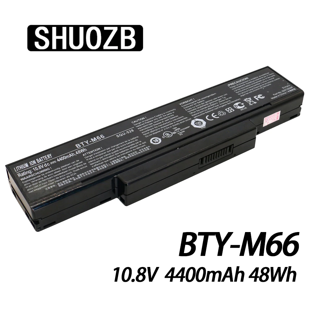Laptop Baterije BTY-M66 10.8 V 4400mAh 48Wh Za MSI SQU-528 M655 M660 M662 M670 M677 CR400 PR600 PR620 GX400 GX600 GX610 SHUOZB