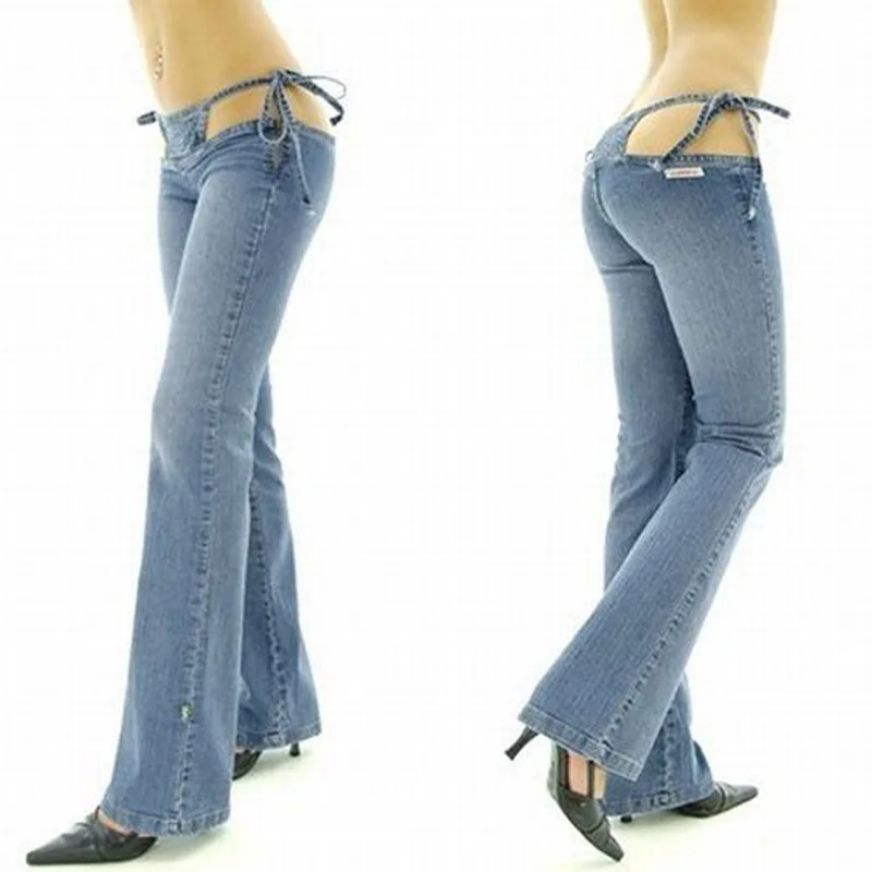 Visoka kakovost Osebnost Ženske Ultra Slim Pasu Bikini Jeans, Moda Vrvico Hlače Udobno Rakete Hlače
