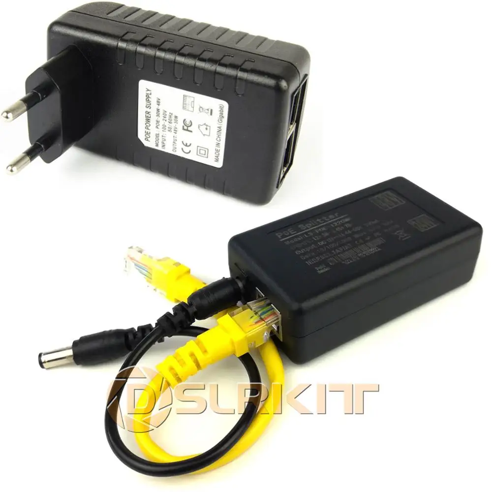 Gigabit 802.3 na 24Watt PoE Kit (Razdelilnik + Injektor) 12V 2A Power Over Ethernet