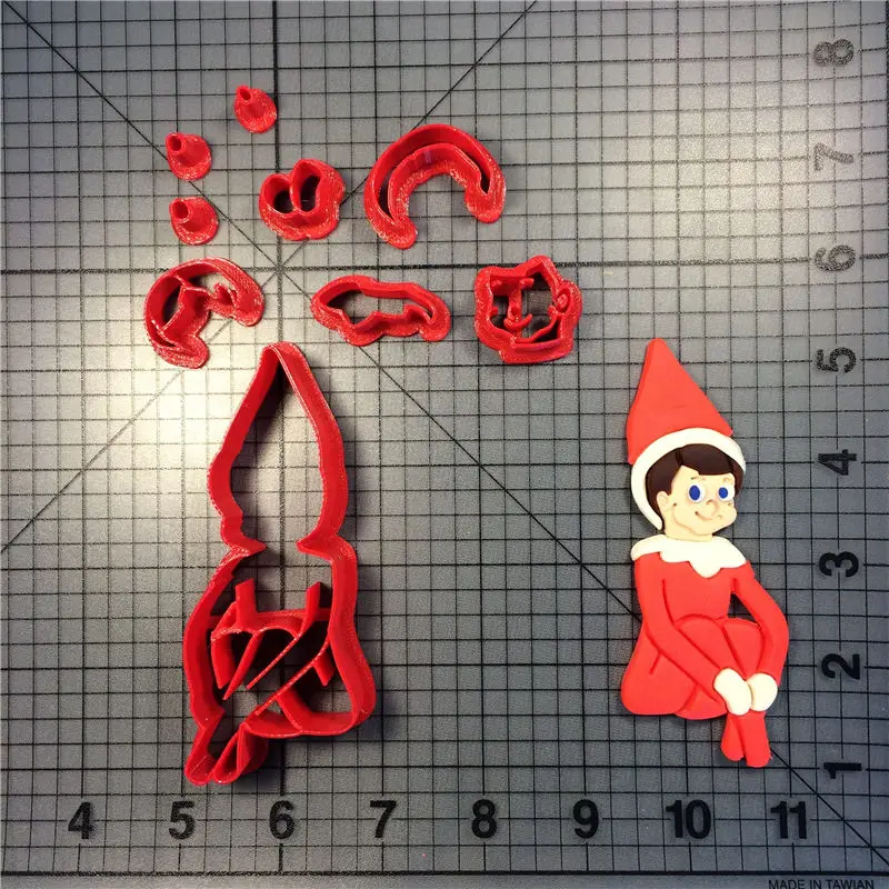 Božič Elf Fant Dekle Čevlji Obliko Fondat Žig za Božič Praznujemo Torte, Piškote, Piškote 3D Tiskanih Rezila