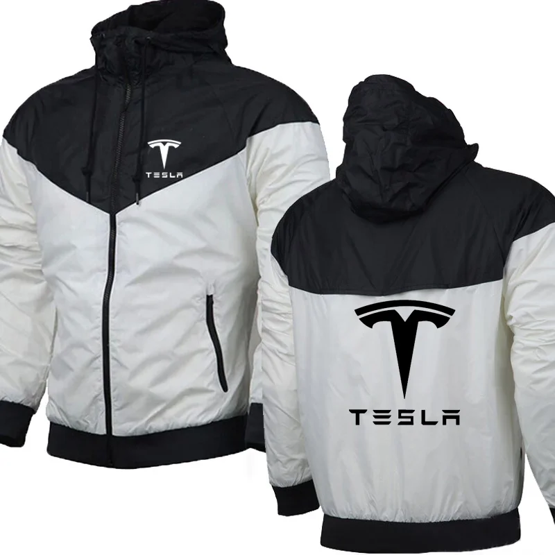 Novo Mens Hoodies Tesla Car Logotip, ki je Natisnjena Pomlad Mens Hoodies Moda Bombaž majica Pomlad Hoodies, Mens Suknjič