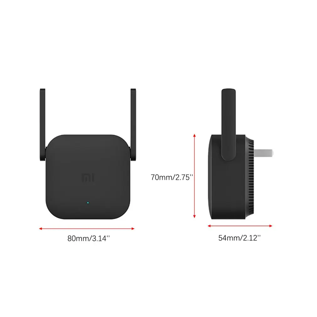 Xiaomi WiFi Ojačevalnik Pro 300Mbps Amplificador Wi-Fi Vmesnik Wifi Signala Kritje Extender Repetitorja 2.4 G Mi Brezžični Usmerjevalnik Črna