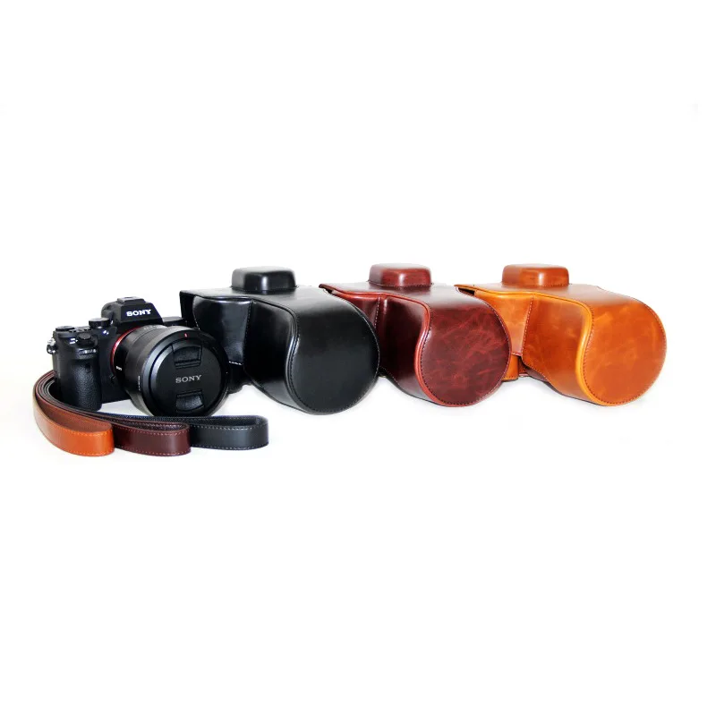 3 Izberite Barvo Čisto Nov Fotoaparat torba za Sony alpha ILCE-7M2 FE 24-70 mm Objektiv A7II A7R II a7ii PU Usnje Primeru Zajema Torbica