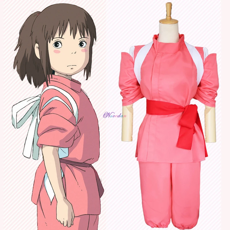 Japenese Anime Živahen Stran Cosplay Bo Ustrezala Takino Ogino Chihiro Cosplay Kostum Kohakunushi Kamikakushi Ženske Roza Kimono Set