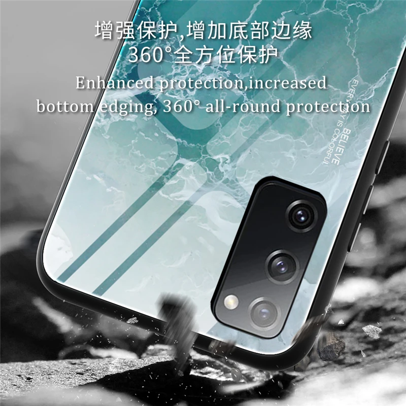 Za Xiaomi POCO M3 Primeru Pisane Marmorja, Kaljeno Steklo Trdi Pokrovček za POCO M3 6.53 palčni Anti-Knock Coques