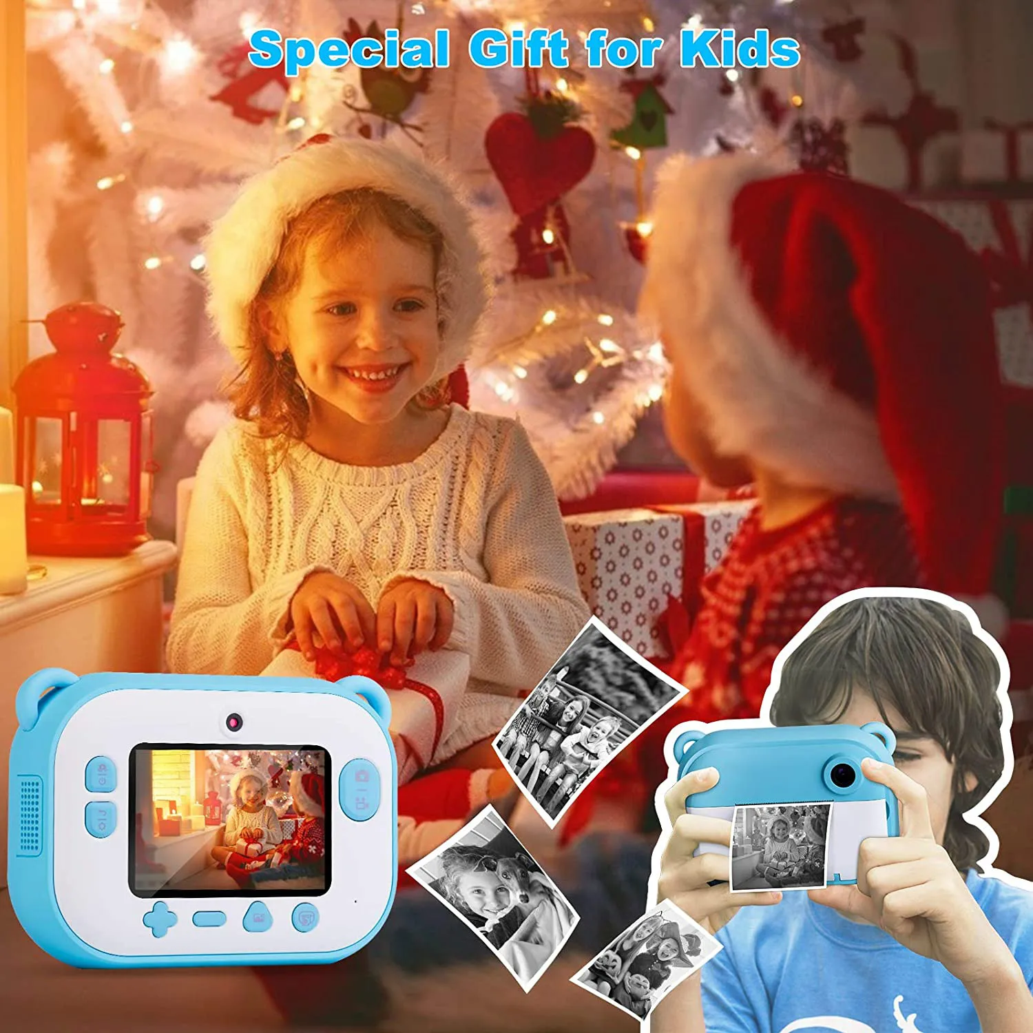 Otroci Fotoaparat 1080 HP Instant Termalni Tiskalnik, Kamera, Wifi LED Bliskavico za 2,4 palčni Zaslon IPS Otrok Darilo DIY Nalepke Papirja za Tiskanje