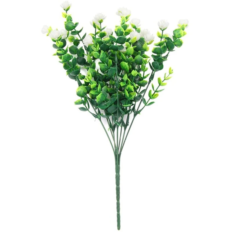 Umetno Cvetje Ponaredek Cvetje Umetno Zelenje Rastline Eucalyptus na Prostem Poroka poročni Šopek za Vrt, 5 Kup