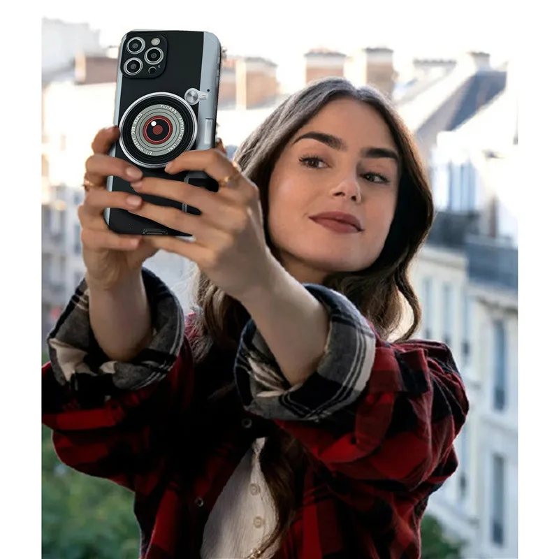 Emily v Parizu Primerih Za iPhone 11 12 Pro MAX X XS XR SE 2020 Za iPhone 7 8 Plus 12 mini Retro 3D Kamero Fundas