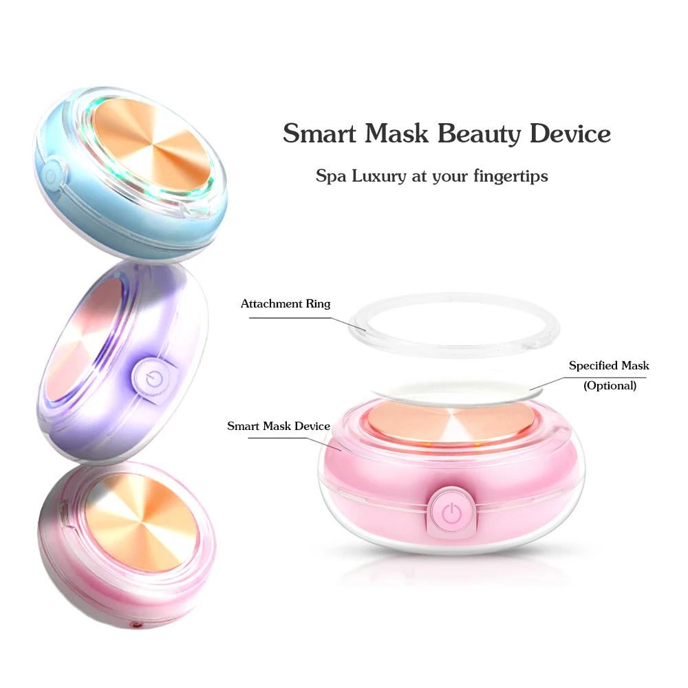 Novo Ultrazvočno Obrazno Masko Lepoto Naprave Hranil Indukcijske Multi LED Luči Terapija Obraza Vibracije Ogrevanje Massagers Prenosni