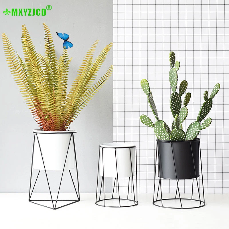 Preproste Geometrijske Vaza Domači Dnevni Sobi, Zelena Rastlina, Nastavek Za Office Desktop Železa Flower Stand Dekoracijo