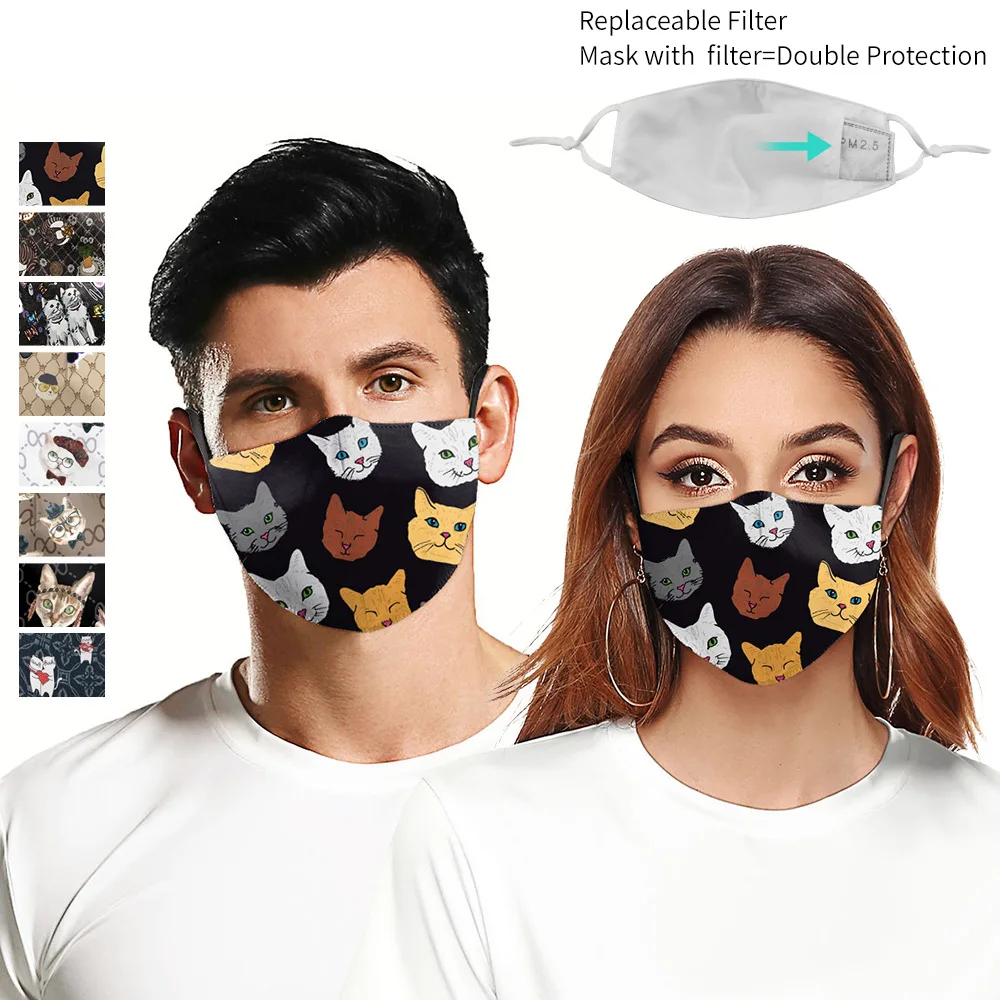 Moda Za Tiskanje Za Večkratno Uporabo Dustproof Windproof Masko Bombaž Dihanje Masko Pm2.5 Stroj Usta Masko Unisex Maske Krpo