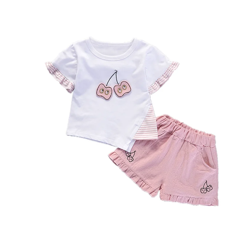 Nov Poletni Baby Girl Obleke Obleko Otrok Bombaž Risanka T Majica, kratke Hlače 2Pcs/nastavi Malčka Modni Kopalke Otroci Trenirka za Malčke