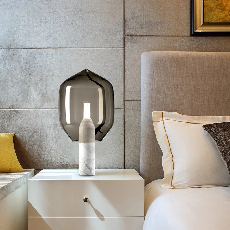 Postmoderni ustvarjalne marmorja dnevna soba namizne svetilke umetnosti postelji spalnica stekla študija stekleno namizno svetilko