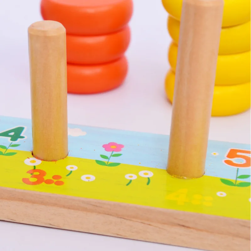 Toddlers Začetku Usposabljanja Lesene Igrače Mavrica Izračuna Krog Izobraževalnih Učnih Blokov Montessori zlaganje Lesa Naravno Darilo