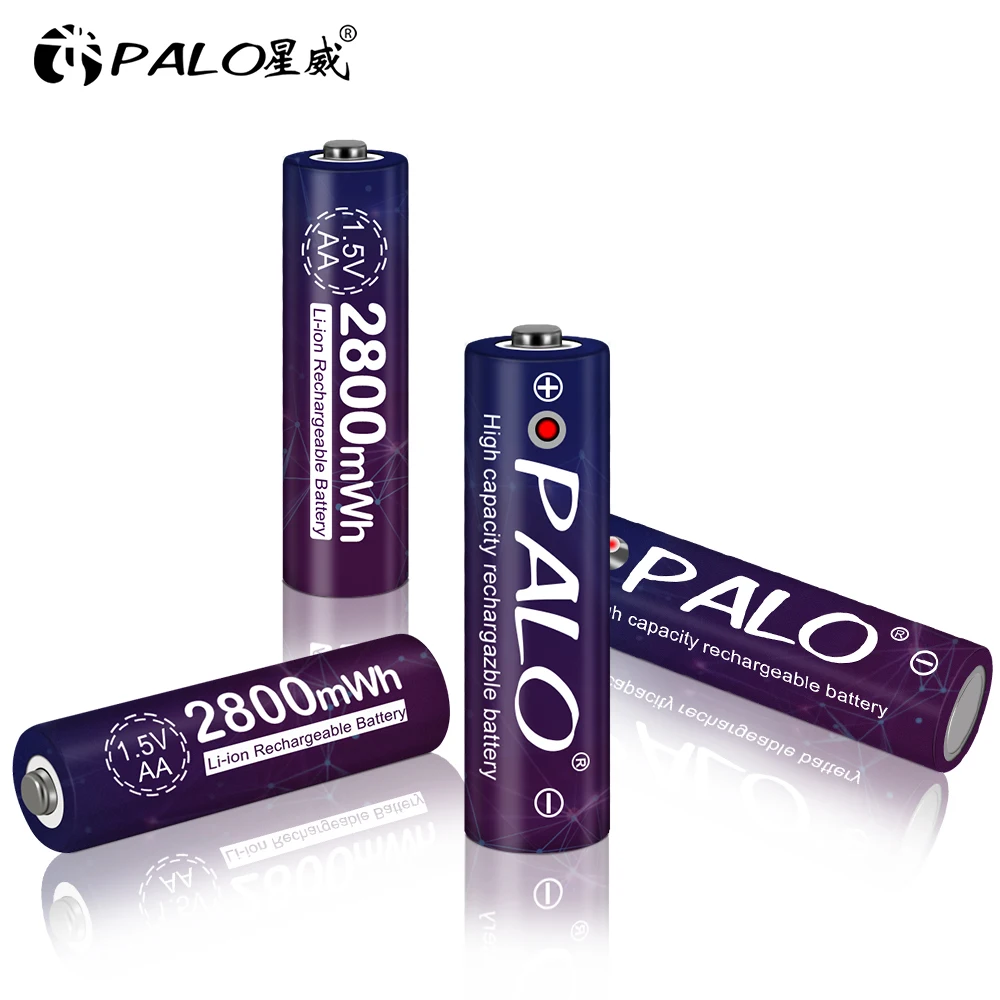 Palo 2-8pcs 1,5 V 2800mWh AA li-ionska litij baterija 1,5 V AA polnilne baterije za fotoaparat igrače+USB polnilec za baterije primeru