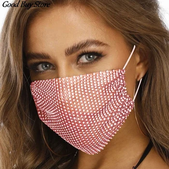 Okrasnih Masko Ženske Elegantne Cosplay Kostum Stroj Usta Maske Moda Sequined mascarillas Zaščito Obraza Pokrov