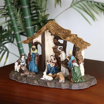 Božič 2020 Jaslice Figurice Nastavite Namizno Dekoracijo Občutljivo Rojstvo Jezusa Jasli Za Domačo Pisarno Šole Božično Darilo