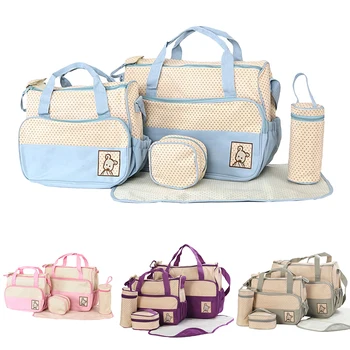 Torba ženske 2020 torbice za ženske 5PcsWaterproof Velike Zmogljivosti Baby Plenic Vrečko Porodniškega Rame Torbico, torbe za ženske do leta 2020