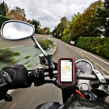 HEROBIKER motorno kolo Nosilec za Telefon, ki Podpira Nepremočljiva Moto Mobilni Telefon Stojalo Primeru Vrečke za iPhone X 8 7 6 6s Plus & SamSung