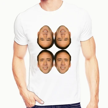 Moške Nicolas Cage V Banana T-shirt Poletje Smešno Hipster Tee T Majica Kratek Rokav Vrhovi Mens Bela Ustvarjalni Vrh Tee