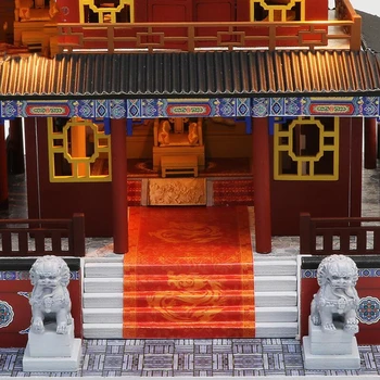 Kitajski Slog Serije DIY Lutke Lesene Hiše Ročno Miniaturnega Pohištva LED Luči Doma, Poroka, Rojstni dan, Božično Darilo