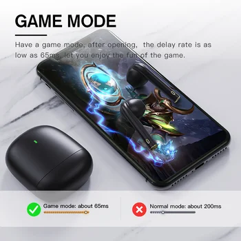 IKF Našli Pro Brezžični Čepkov Gaming Touch Kontrole TWS Bluetooth 5.0 z 500mAh Polnjenje Primeru Nepremočljiva AAC Stereo Zvok Črna