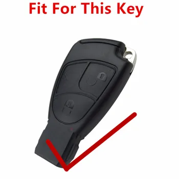 FLYBETTER Pravega Usnja 3Button Vstop brez ključa Pametni Ključ Primeru Kritje Za Benz E280/W220/S320/S350 Avto Styling L193