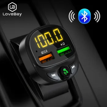 Lovebay Avto polnilec adapter bluetooth prostoročno uporabo v vozilu orodja avto FM Oddajnik s 3.1 hitro polnjenje dvojno usb avto polnilci