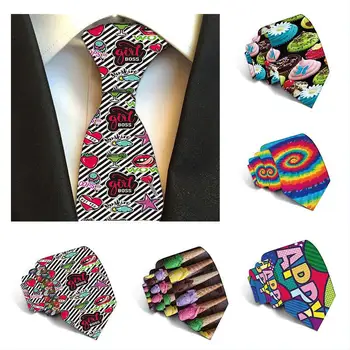 Moda Vezi za Moške Poliester 8 cm Kravato Priložnostne Suh Cravat Neckties Stranka, poročni dodatki Mens Natisnjeni Vratu Vezi 5S-LD07