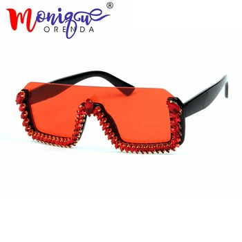 Kvadratni Luksuzni sončna Očala ženske blagovne Znamke Oblikovalec Ženske Prevelik Kristalno sončna Očala Moških Velik Okvir očala Za Žensko UV400