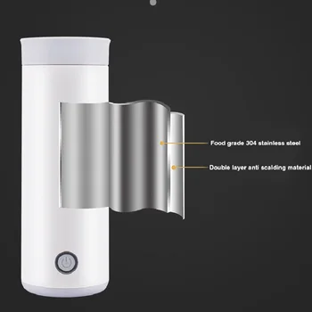 Prenosni Električni grelnik vode Mini Vode grelnik vode, ki Vre Pokal Smart Čajnik Ogrevanje Toplotne Vrč za Čaj, Kavo, Mleko v Prahu, 400 ml 220V