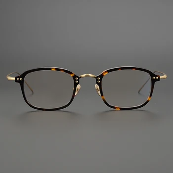 Vintage Titana Kvadratni Okvir Očal Ženske Moški Luksuzne Blagovne Znamke Recept Kratkovidnost Optični Acetat Očala Okvir Majhne Očala