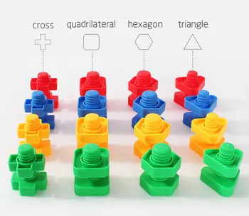 8PCS Vijak gradniki Matica Obliko Tekmo Puzzle Igrače Za Otroke, Malčke Montessori Obliko, Barvo Prepoznati Izobraževalne Igrače