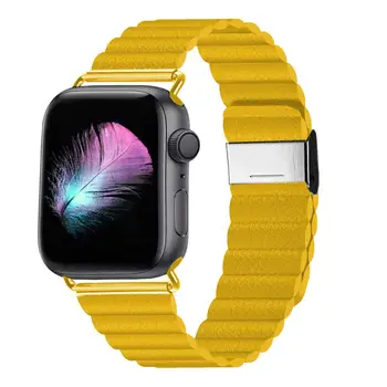 Trak Za Apple watch band 44 mm 40 mm iWatch band 38 mm 42mm Magnetna zapestnica Pravega Usnja zanke apple gledati serije 6 se 5 4 3