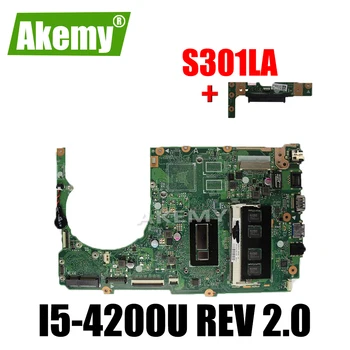 Pošlji penzion+S301LA Motherboard REV2.0 I5-4200U Za Asus Q301LP Q301L S301L Prenosni računalnik z matično ploščo S301LA Mainboard S301LA Motherboard
