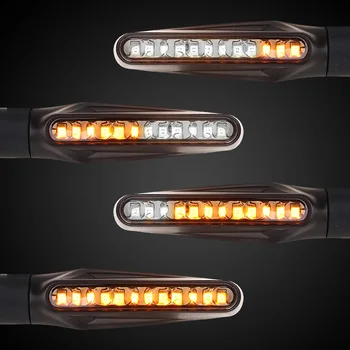 4PCS Motocikel Univerzalno Vključite Opozorilne Luči 12V LED Teče Voda Blinker Utripa Oranžno Svetlobo Upogljivi Za Tmax 500 530