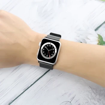 Milanese Zanke Traku Za Apple Watch Band 42mm 38 mm 44 mm 40 mm iWatch Serise 6 SE 5 4 3 2 1 Kovinska zapestnica iz Nerjavečega jekla, trak