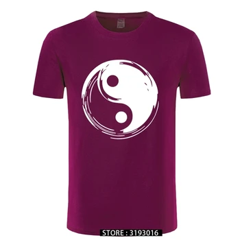 Kitajski Tai Chi Yin Yang Natisnjen Tshirt za Moške Udobno Bombaž Majica Božični Dan Moda Vintage New Tees