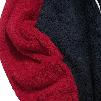 ZAFUL Jeseni Moških Fuzzy Hoodies Preplete Vrvico Long Sleeve Hooded Majica Prostem Priložnostne Ženske Teddy Puloverji Ulične
