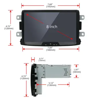 1 din Avto Multimedia Player Android 10 Avto Radio Stereo Audio (Stereo zvok Za delovna halja/Logan/Dacia/Sandero/Captur/Lada/Rentgenske 2/Logan GPS Navi