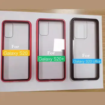 360 Magnetno Ohišje Za Samsung Galaxy S20 Ultra Opomba 20 Dvojno Kaljenega Stekla Pokrovček Za Samsung S20 fe S20Plus Pametni Telefon Primeru